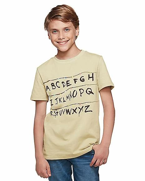 Brand new 🛒 Kids Stranger Things Alphabet Wall T 👚 Shirt - Stranger Things 🥰 1 Brand new 🛒 Kids Stranger Things Alphabet Wall T 👚 Shirt - Stranger Things 🥰