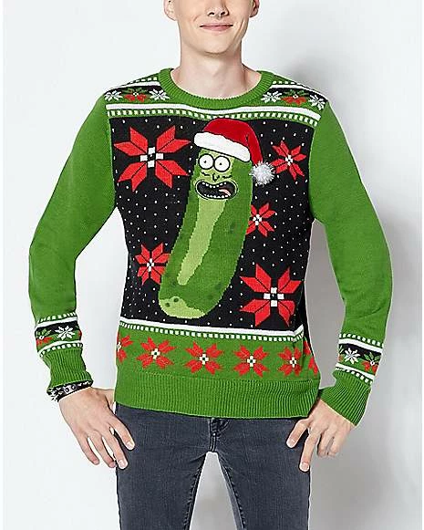 Best Pirce ✨ Light-Up Pickle Rick Ugly Sweater - Rick and Morty ✨ 3 Best Pirce ✨ Light-Up Pickle Rick Ugly Sweater - Rick and Morty ✨