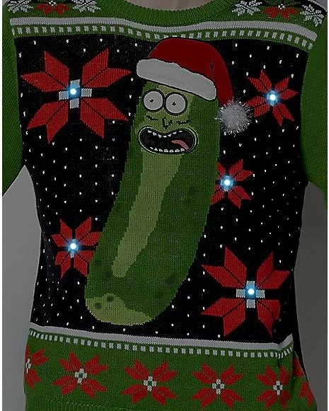 Best Pirce ✨ Light-Up Pickle Rick Ugly Sweater - Rick and Morty ✨ 5 Best Pirce ✨ Light-Up Pickle Rick Ugly Sweater - Rick and Morty ✨ - Image 3