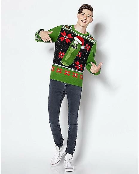 Best Pirce ✨ Light-Up Pickle Rick Ugly Sweater - Rick and Morty ✨ 6 Best Pirce ✨ Light-Up Pickle Rick Ugly Sweater - Rick and Morty ✨ - Image 4