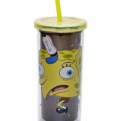 Cheapest ๐ Meme SpongeBob SquarePants Cup With Straw 20 oz. - Nickelodeon ๐