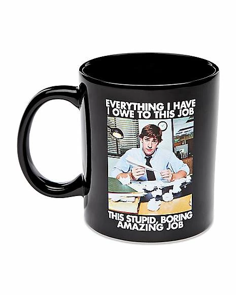 Wholesale β€οΈ Stupid Boring Amazing Job Jim Coffee Mug 20 oz. - The Office π€©