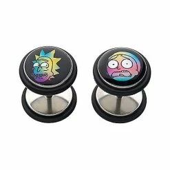 Buy 👍 Rick and Morty Fake Plugs - 18 Gauge ✨ -Spencer's Shop 03592193 c