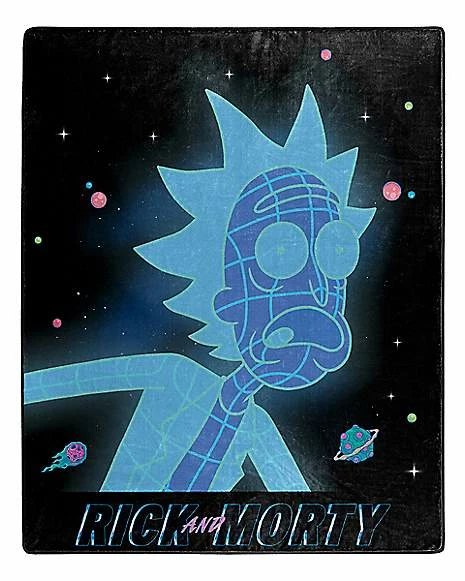 Best Pirce 🥰 Hologram Rick Double Sided Fleece Blanket - Rick and Morty 🎁