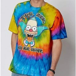 Promo 🎉 Tie Dye Krusty the Clown T 👕 Shirt - The Simpsons 🤩