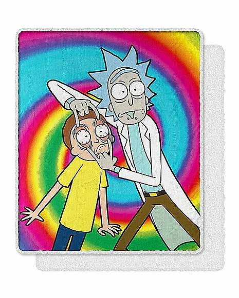 New 😀 Eyes Wide Rick and Morty Fleece Blanket 💯 3 New 😀 Eyes Wide Rick and Morty Fleece Blanket 💯