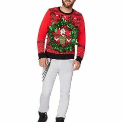 Cheapest 🎉 Light-Up Jerry Wreath Ugly ❄ Christmas Sweater - Rick and Morty 😉 -Spencer's Shop 03788023 c