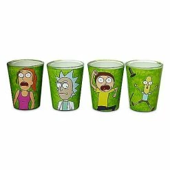 New 🎁 Characters Rick and Morty Shot Glasses 4 Pack - 1.5 oz. 🛒