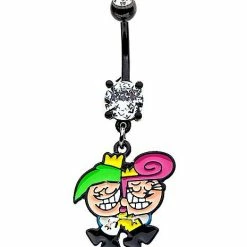 Outlet ⭐ Cosmo and Wanda Dangle Belly Ring 14 Gauge - The Fairly OddParents ❤️