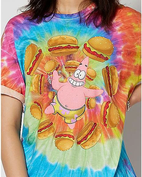 Wholesale ๐ Tie Dye Patrick Krabby Patties T ๐ Shirt - SpongeBob SquarePants โจ 4 Wholesale ๐ Tie Dye Patrick Krabby Patties T ๐ Shirt - SpongeBob SquarePants โจ - Image 2