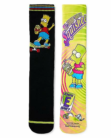 New ๐ฅฐ Bart Simpson Crew ๐งฆ Socks 2 Pair - The Simpsons ๐ 3 New ๐ฅฐ Bart Simpson Crew ๐งฆ Socks 2 Pair - The Simpsons ๐