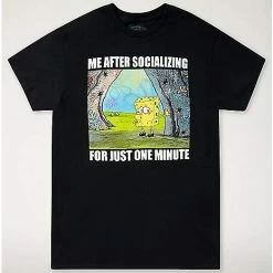 Wholesale 🔥 Me After Socializing T 👕 Shirt - SpongeBob SquarePants 🎉