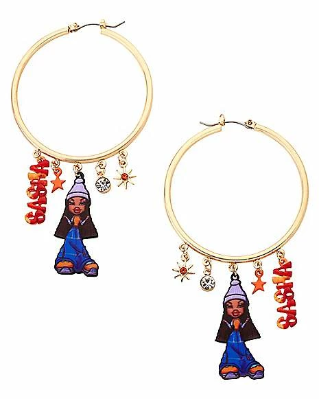 Hot Sale ✨ Bratz Sasha Hoop Dangle Earrings ⭐ 3 Hot Sale ✨ Bratz Sasha Hoop Dangle Earrings ⭐