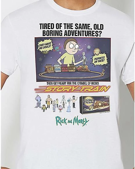 New ⌛ Retro Story Train T 👕 Shirt - Rick and Morty ✨ 4 New ⌛ Retro Story Train T 👕 Shirt - Rick and Morty ✨ - Image 2